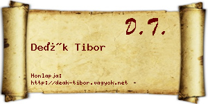 Deák Tibor névjegykártya